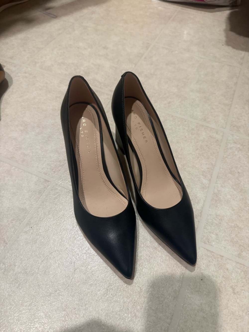 Marc Fisher Black Pointed Toe Stiletto Pumps